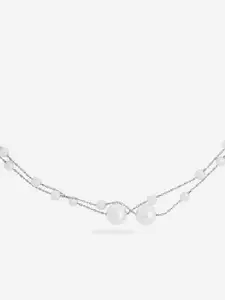 Kushal's Fashion Jewellery Rhodium-Plated Beaded Necklace