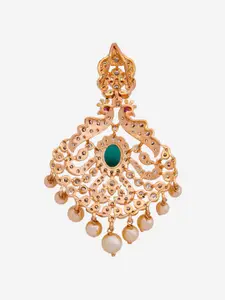 Kushal's Fashion Jewellery Embellished Bridal Rose Gold-Plated Dome Shaped Jhumkas
