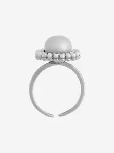 Kushal's Fashion Jewellery Rhodium-Plated Finger Ring