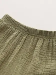 StyleCast x Revolte Boys White & Olive Green Round Neck T-shirt with Shorts