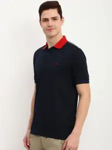 Allen Solly Men Solid Polo Collar Pure Cotton T-shirt