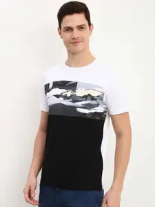Allen Solly Men Colourblocked Round Neck Slim Fit T-shirt