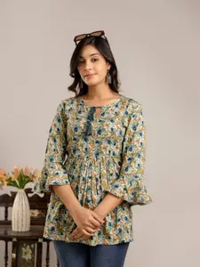 KALINI Print Bell Sleeve Top