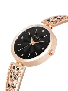 Sandy D Carter Women Embellished Dial & Analogue Watch Sandy D Carter-221-BK-Rose Gold