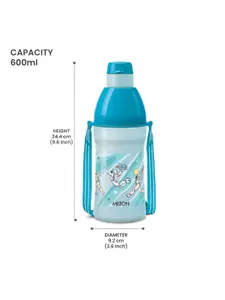 Milton Blue Kool Joy 600 Plastic Insulated Water Bottle Sipper Lid with Straw 600 ml