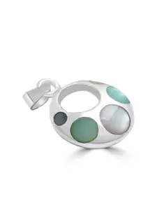 925 SILLER Rhodium-Plated Circular Pendant