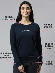 Enamor Women Crew Neck Stretch Cotton Basic Sweatshirt