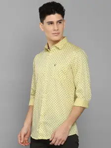 Allen Solly Men Yellow Slim Fit Printed Casual Shirt