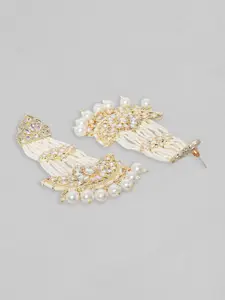 Rubans Gold Plated Crescent Shaped Chandbalis Earrings