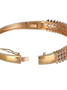 Jazz and Sizzle Women  Brass American Diamond Rose Gold-Plated Bangle-Style Bracelet