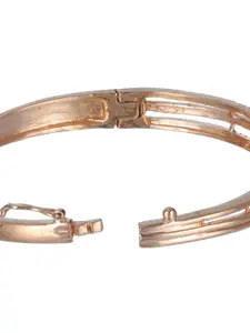 Jazz and Sizzle Women Brass American Diamond Rose Gold-Plated Bangle-Style Bracelet