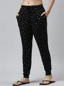 Enamor Women Black & White Printed Night suit