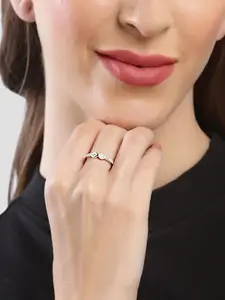 KUNUZ 92.5 Sterling Silver Silver-Plated Silver Finger Ring