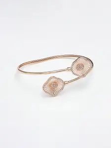 Voylla Women Brass Cubic Zirconia Rose Gold-Plated Bangle-Style Bracelet