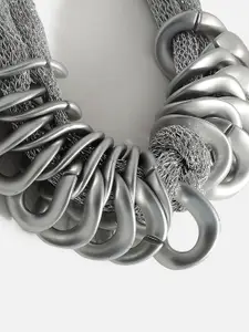 SOHI Silver-Toned Silver-Plated Necklace