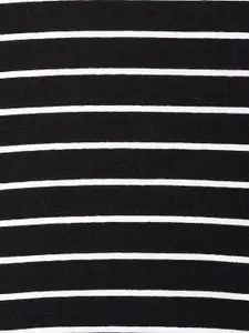 Dreamz by Pantaloons Women Black Striped Cotton Lounge T-shirt