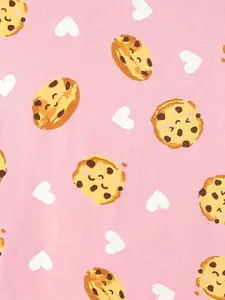 Dreamz by Pantaloons Women Pink & Yellow Printed Cotton Lounge T-shirts