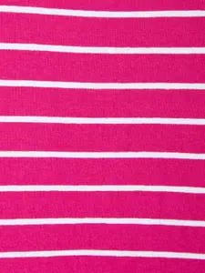 Dreamz by Pantaloons Women Pink Striped Cotton Lounge T-shirts