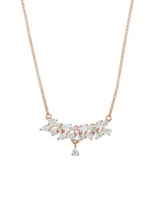 HOT AND BOLD Rose Gold & White Brass Rose Gold-Plated Oxidised Necklace