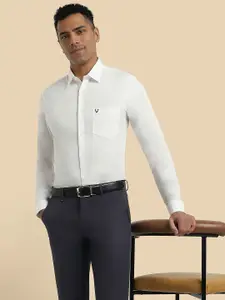 Allen Solly Men Off White Solid Slim Fit Cotton Casual Shirt