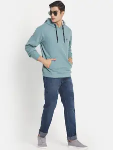 Octave Men Blue Hooded Sweatshirt