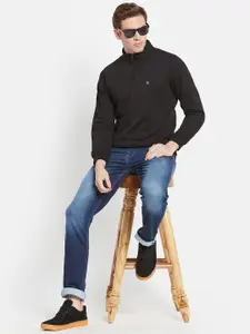 Octave Men Black Solid Sweatshirt