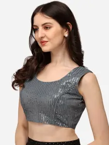 Amrutam Fab Women Grey Saree Blouse