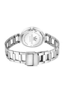 CRESTELLO Women Blue Brass Dial & Silver Toned Stainless Steel Bracelet Style Straps Analogue Watch CR-DZL127-BLU