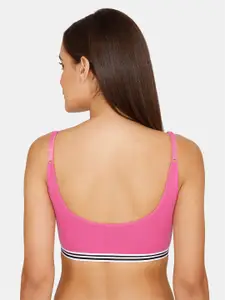 Zivame Women Pink & Black Non Padded Bra