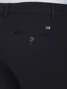 Arrow Sport Men Navy Blue Printed Slim Fit Trouser