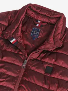 Arrow Sport Men Maroon Solid Puffer Jacket