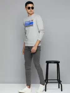 Flying Machine Men Grey Printed Sweatshirt