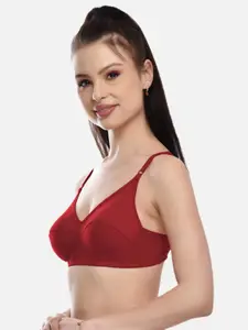 FIMS Maroon Non-Padded Full Coverage Everyday Bra