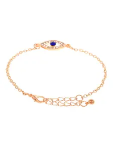 AQUASTREET Women Gold-Toned & Blue Gold-Plated Charm Bracelet