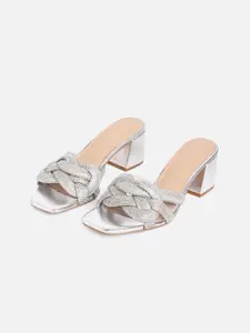 ALDO Silver-Toned Block Sandals