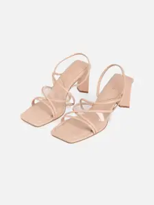 ALDO Women Peach-Coloured Block Sandals