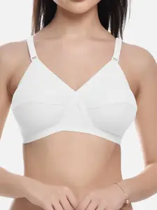 FIMS White & Beige Pack of 2 Cotton Blend Non-Padded Bra MTR_Cross_Bra_WhiteBeige_B