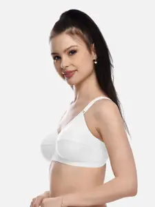 FIMS White Cotton Blend Everyday Non-Padded Bra MTR_Cross_Bra_White_B