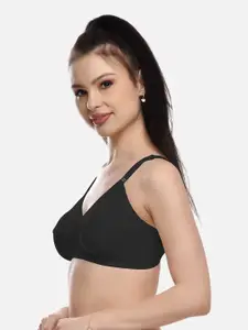 FIMS Black Cotton Blend Non-Padded Everyday Bra MTR_Cross_Bra_Black_B