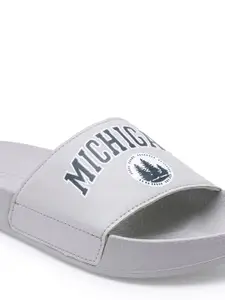 Red Tape Men Printed Rubber Sliders