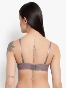 BRACHY Grey Floral Bralette Bra Heavily Padded