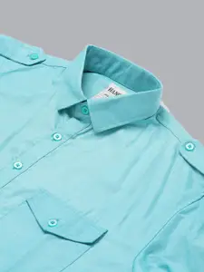 hangup trend Men Turquoise Blue Pure Cotton Kurta with Pyjama