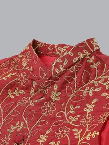 hangup trend Men Maroon Pure Silk Kurta with Pyjamas