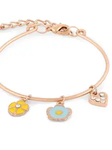 AMI Women 3 Gold-Plated & Blue Enamelled Wraparound Bracelet