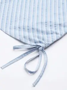 Roadster Blue & White Striped Wrap Top