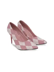 SHUZ TOUCH Women Pink Printed Stiletto Pumps