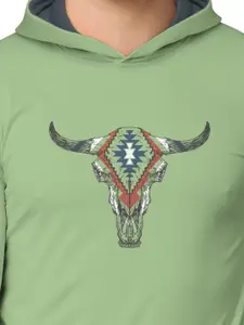 BULLMER Pack of 2 Men Mustard Printed Hooded Sweatshirt