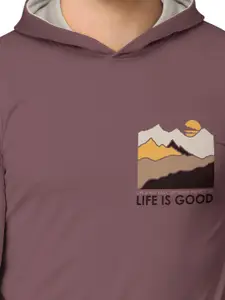 BULLMER Men Pack Of 2 Black & Taupe Front & Back Printed Hooded Sweatshirts