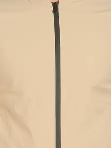 Arrow Sport Men Beige Mandarin Collar Bomber Jacket