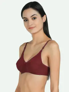 AROUSY Maroon Solid Minimizer Bra